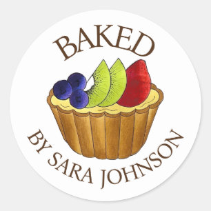 Bak van homemade Fruit Pie Tart dessert Pastry Ronde Sticker