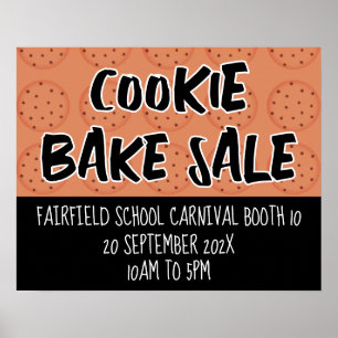 Bak Verkoopteken, Cookie Booth Poster Sjabloon