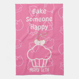 Bak vrolijke roze Keuken Handdoeken