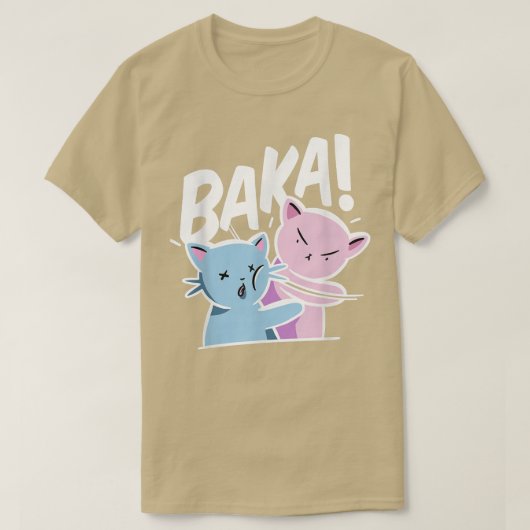 Baka Anime Cat Slap Baka Japanse kat T-shirt (Design voorkant)