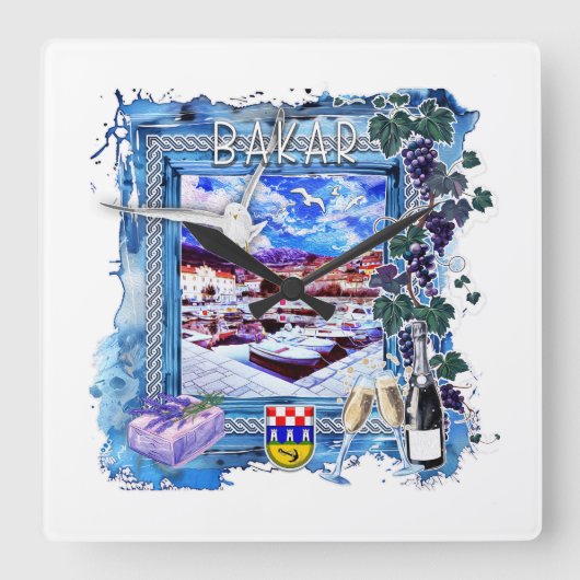 Bakar Vierkante Klok (Voorkant)