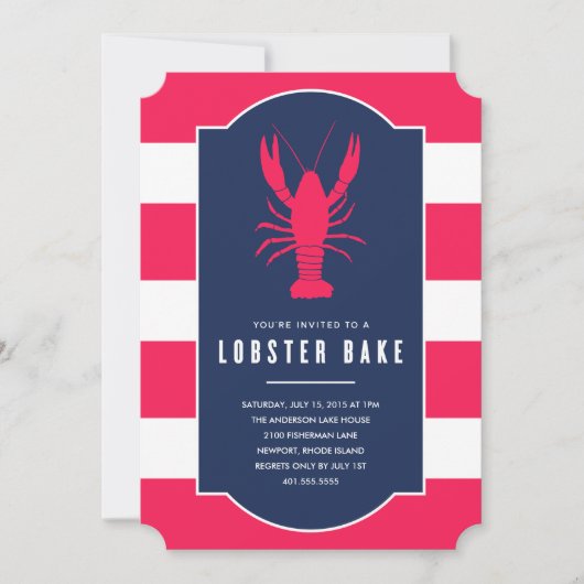 Bake au homard | Invitation de fête d'été (Devant)
