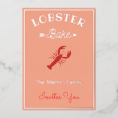 Bake au homard - typographie rétro Invitation à hu (Recto)