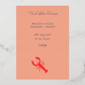 Bake au homard - typographie rétro Invitation à hu (Verso)
