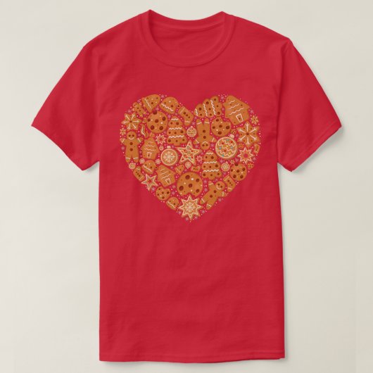 Bake Baking Gingerbrood Man Kerstkoekje Heart T-shirt (Design voorkant)