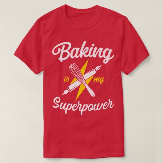 Bake Baking Rolling Pin Whisk T-shirt (Design voorkant)