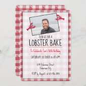 Bake de homard Rouge & blanc Invitation d'annivers (Devant / Derrière)