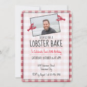 Bake de homard Rouge & blanc Invitation d'annivers (Devant)