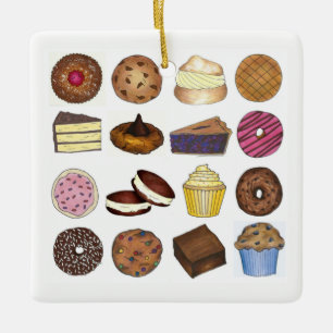 Bake Sale behandelt Cupcake Cookie Pie Brownie Don Keramisch Ornament