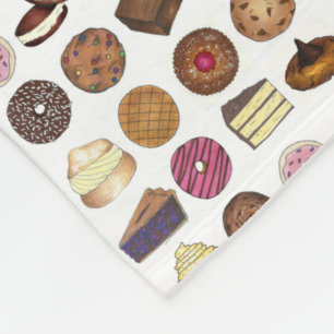 Bake Sale Cookie Cake Pie Donut Brownie Foodie Fleece Deken