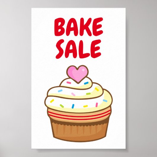 BAKE SALE cupcake-bakbord poster (Voorkant)