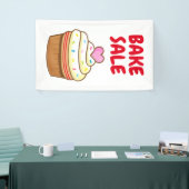 BAKE SALE cupcake-bakbord poster Spandoek (Beurs)