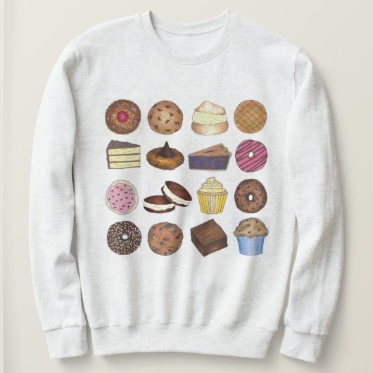 Bake Sale Cupcake Cream Puff Cake Pie Brownie Trui (Design voorkant)