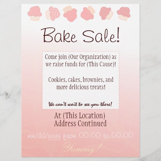Bake Sale Flyer (Cupcake Border) (Voorkant)