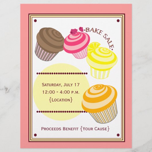Bake Sale Flyer - Cupcakes (Voorkant)