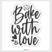 Bake With Love Sticker (Feuille)