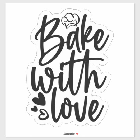 Bake With Love Sticker (Feuille)