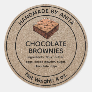 Baked Goods Chocolade Brownies Label Kraft