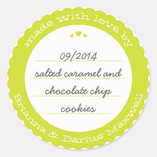 Baked Goods Ronde Gift Label Sticker Circle Citron (Voorkant)