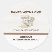 Baked With Love Artisan Bread Bakery Sticker (Devant)