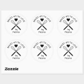 Baked With Love Kitchen Whisk Black And White Ronde Sticker (Vel)