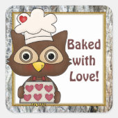 Baked with Love owe autocollant cuisine (Devant)