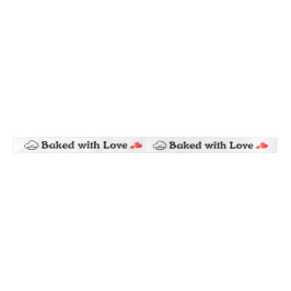 Baked with Love Printed Satin Ribbon Roll Lint