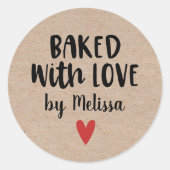 Baked with Love Ronde Sticker (Voorkant)