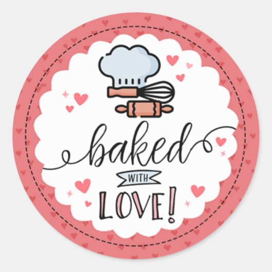 Baked with Love Small Business Sticker (Devant)