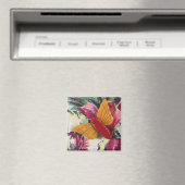 Bakeliet Vlinder op stof Magneet (Insitu (Vaatwasser))