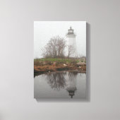 Baken in de mist canvas afdruk (Voorkant)