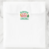 Baken is mijn liefdestaal ronde sticker (Tas)
