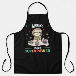 Baken is mijn Superpower Sweet Sloth BOD Volwassen Schort