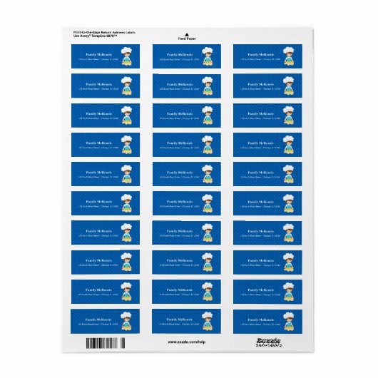Baken * Kies uw achtergrondkleur Etiket (Full Sheet)