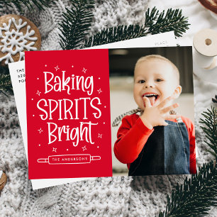 Baken spirits Bright Rode foto Feestdagenkaart