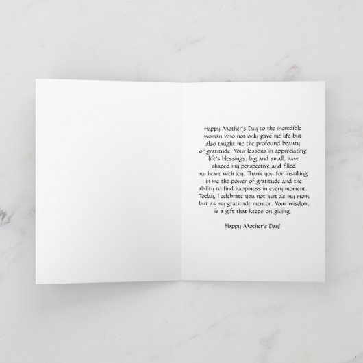 Baken van Dankbaarheid: Moederdag Kaart (Binnen)