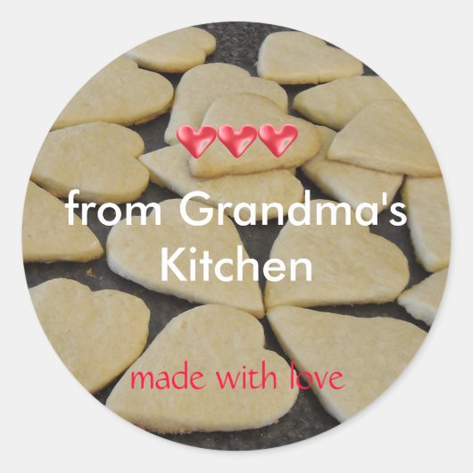 Baken van Grandmas Kitchen Ronde Sticker (Voorkant)