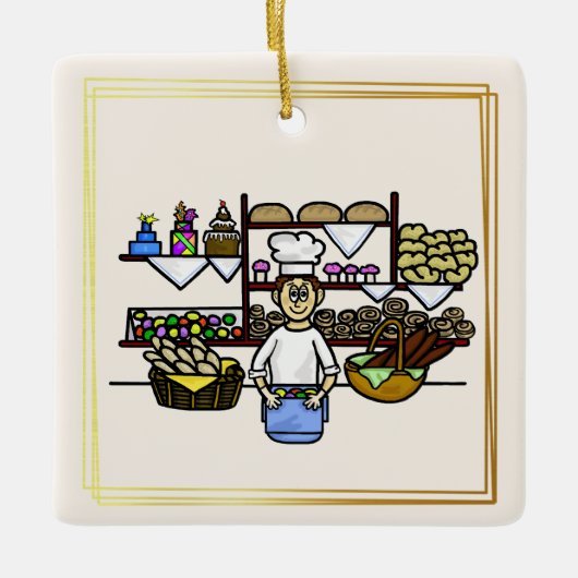 Baker À Son Ornement De Noël De Boulangerie (Devant)