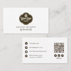 Baker Aangepast Logo Espresso Bruine QR-code Visitekaartje