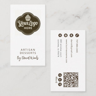 Baker Aangepast Logo Espresso Bruine QR-code Visitekaartje