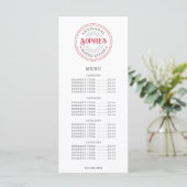 Baker Bakery Pastry Chef Catering Flat Menu (Staand voorkant)