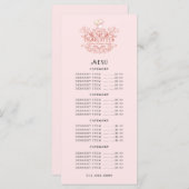 Baker Bakery Pink Rose Logo Menu (Voorkant / Achterkant)