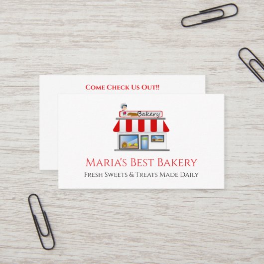 Baker Bakery Store Cafe Business Card Visitekaartje (Voorkant / Achterkant in situ)