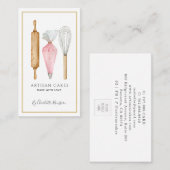Baker Bakery Tools Pastry Chef Logo Business Card Visitekaartje (Voorkant / Achterkant)