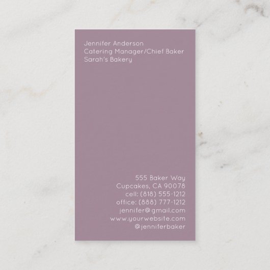 Baker Bakery Visitekaartjes (Achterkant)