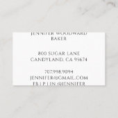 Baker Baking Waterverf Pastry Chef Visitekaartje (Achterkant)