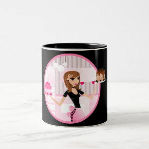 Baker/bakkerij/banketbakkerij/gebak Koffie/thee/ca Tweekleurige Koffiemok