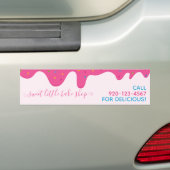 Baker bakkerij Bevroeiende druppels Roze Bumpersticker (Op auto)