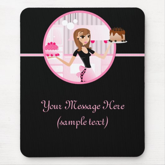 Baker/bakkerij/gebak Chef Mousepad Design 4 Muismat (Voorkant)