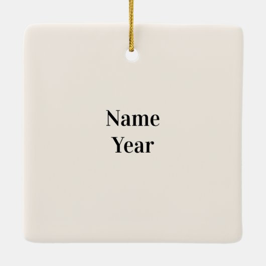 Baker bij zijn kerst-kerstversiering op bakkerij keramisch ornament (Achterkant)